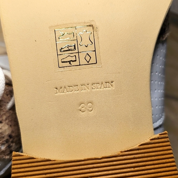 NWT GMD Womens Lace-up Leather & Snakeskin Brown White Shoes EU 39 | US 8 - Picture 8 of 8